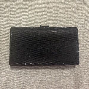 Boutique De FGG Crystal Evening Bags Women Formal Party Box Clutch Black NWOT